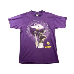 Vintage '96 Minnesota Vikings Absolute Victory T-Shirt Purple College Concepts L